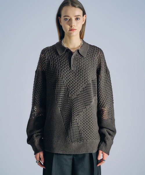 selle glant（セレグランテ） ポロシャツ ASYMMETRIC MESH KNIT POLO
