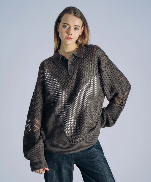 selle glant（セレグランテ） ポロシャツ ASYMMETRIC MESH KNIT POLO