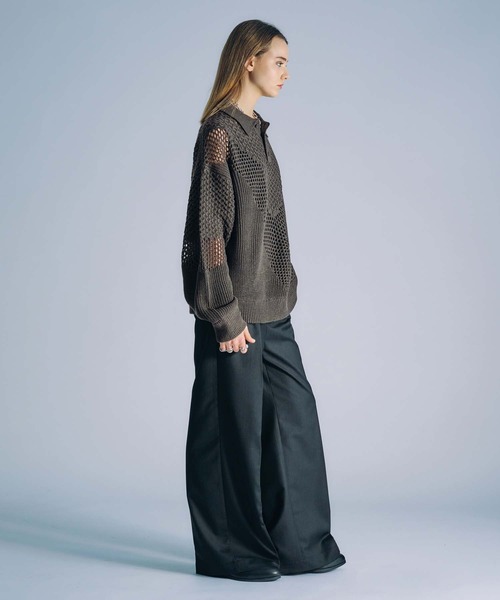 ポロシャツ ポロ 「2025AW」ARGYLE CHECK HG POLO SH アーガイルチェック ハイゲージ ポロシャツ 秋服 レディース selle glant ポロシャツ ASYMMETRIC MESH KNIT POLO