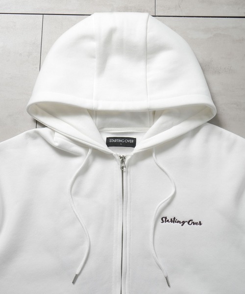 Starting Over パーカー embroidery print zip hoodie / 刺繍
