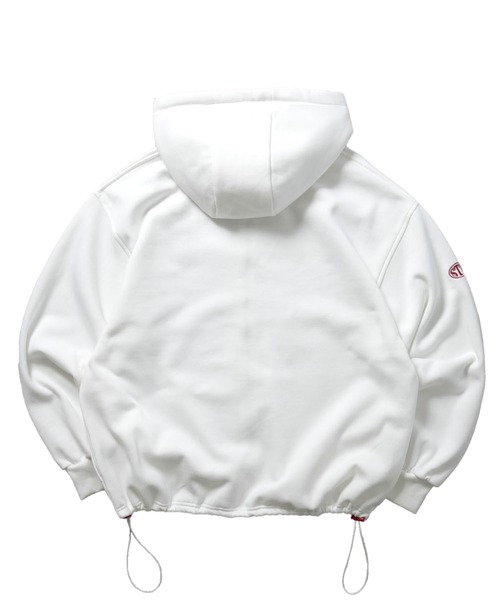   フルジップパーカー 刺繍ロゴ 古着 白 Lサイズ Starting Over パーカー embroidery print zip hoodie / 刺繍