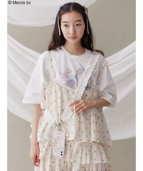 merry jenny floralティアードティアードワンピース ピンク floralティアードティアードワンピース[品番：MKSW0062987