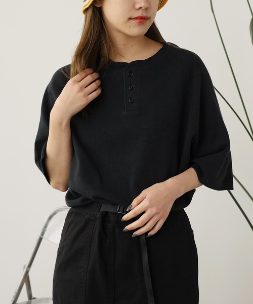 ヘンリーネック半袖Tシャツ　REMI RELIEF REMI RELIEF（レミレリーフ） 別注 メランジ天竺 半袖 ヘンリー