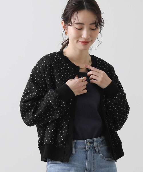 ブラウス シャツ ＬＵ花刺繍カーディガン レディース