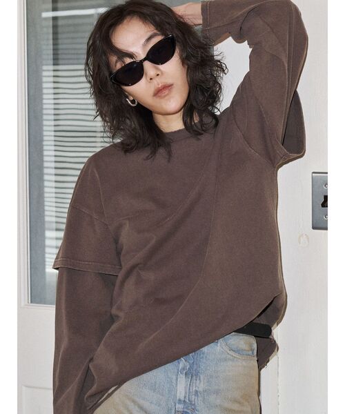 tシャツ 「VEQUM」LAYERED OVER LONG SLEEVE T SHIRT レディース VEQUM tシャツ 「VEQUM」LAYERED OVER LONG SLEEVE T SHIRT
