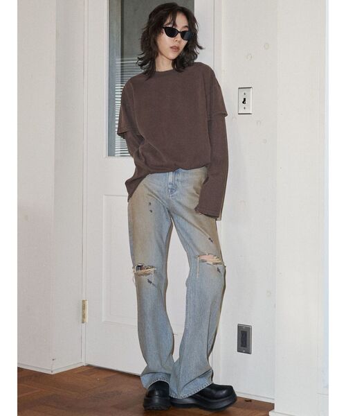 tシャツ 「VEQUM」LAYERED OVER LONG SLEEVE T SHIRT レディース VEQUM tシャツ 「VEQUM」LAYERED OVER LONG SLEEVE T SHIRT
