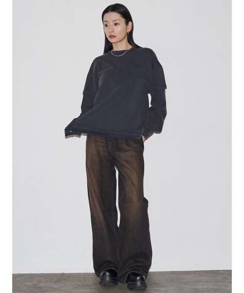 tシャツ 「VEQUM」LAYERED OVER LONG SLEEVE T SHIRT レディース VEQUM tシャツ 「VEQUM」LAYERED OVER LONG SLEEVE T SHIRT