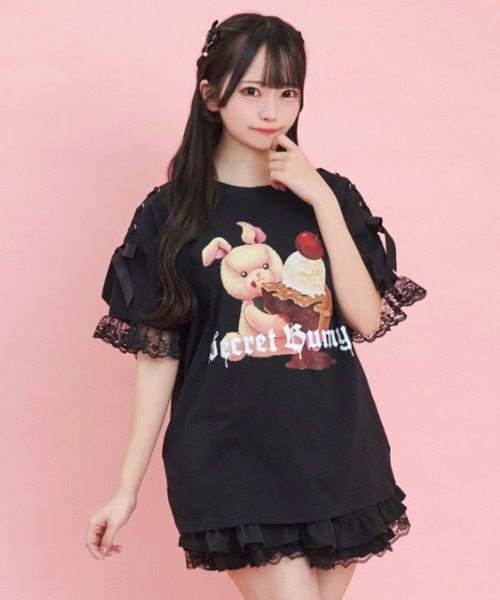 トップス SECRET SLY | GRAPHICAL SHEER トップス (Tシャツ・カットソー(長袖