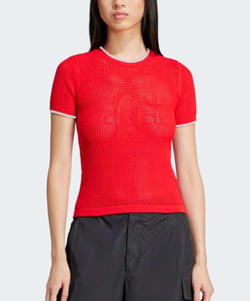 adidas アディダスオリジナルス プレミアム クロシェ カリ半袖Tシャツ オリジナルス プレミアム クロシェ カリ半袖Tシャツ