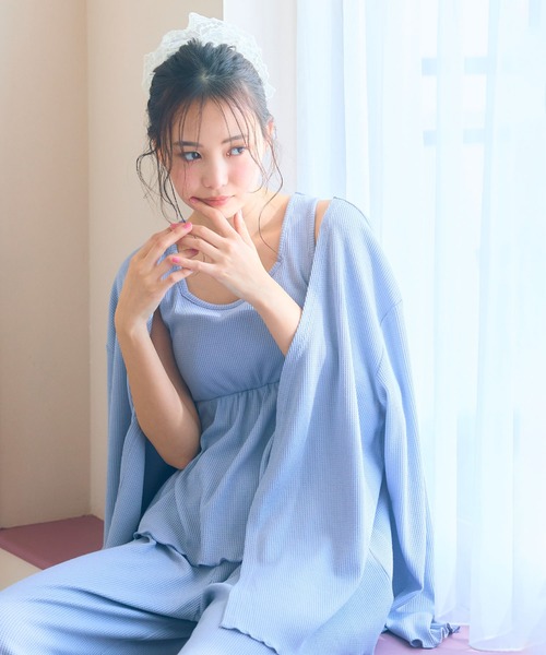ルームウェア・パジャマ LUN パジャマ ルームウェア 「LAFUKU/ラフク」カップ付きワッフル