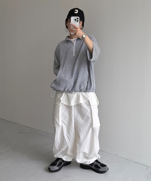 wee9s（ウィークス） tシャツ over size half zip holiday PO