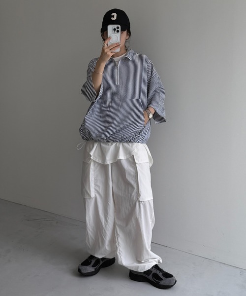 wee9s（ウィークス） tシャツ over size half zip holiday PO