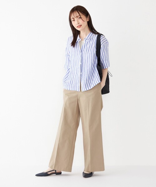 ブラウス シャツ SHIPS Colors:「洗濯機可能」ユーロリネン (EURO Linen) ボクシー シャツ レディース SHIPS Colors:〈洗濯機可能〉ユーロリネン (EURO Linen