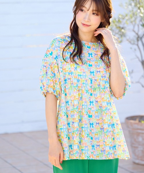 ブラウス シャツ 「22fabric」リボンコレクター/ブラウス レディース