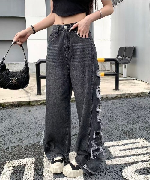 SHEENA（シーナ） ワイドパンツ ジーンズ デニム デニムパンツ 「新色