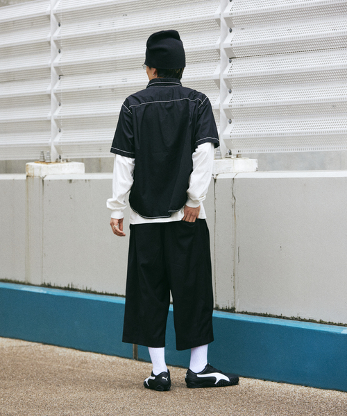pmsoerteワイドスラックス Wide straight slacks/ワイドストレートスラックスパンツ