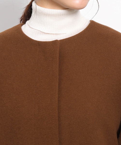 「MADEMOISELLE ROPE'」 ノーカラーコート 38 オフホワイト レディース_画像5