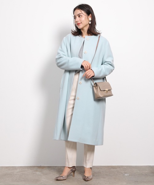 「MADEMOISELLE ROPE'」 ノーカラーコート 38 オフホワイト レディース_画像7