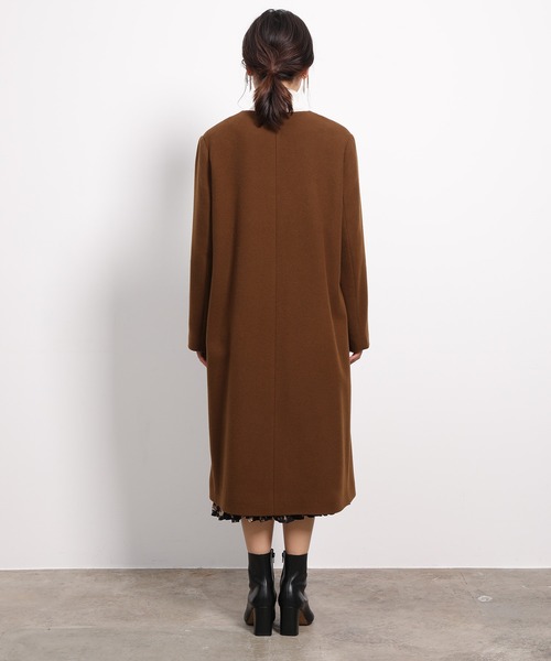 「MADEMOISELLE ROPE'」 ノーカラーコート 38 オフホワイト レディース_画像9