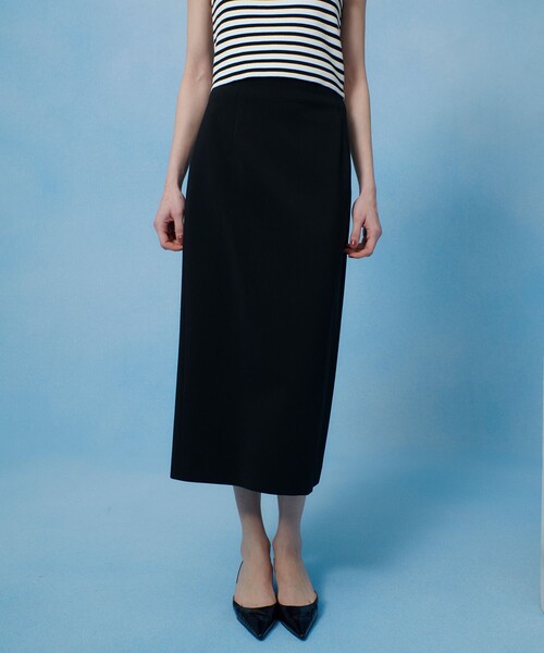【美品】LOULOU WILLOUGHBY カメリアポンチタイトスカート 黒 2 LOULOU WILLOUGHBY（ルルウィルビー） スカート 「LOULOU WILLOUGHBY
