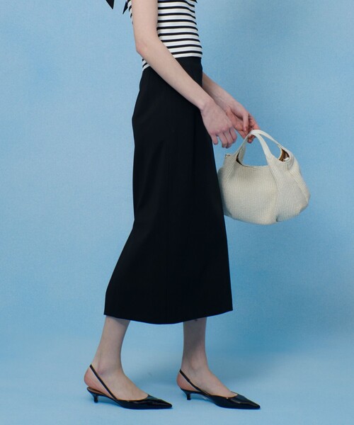 【美品】LOULOU WILLOUGHBY カメリアポンチタイトスカート 黒 2 LOULOU WILLOUGHBY（ルルウィルビー） スカート 「LOULOU WILLOUGHBY