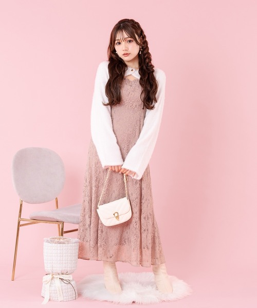 【クリーニング済み美品】apresjour♥半袖ピンクワンピース♥結婚式♥発表会 XS-Lサイズあり 【GINZA COUTURE/銀座クチュール】ツイード