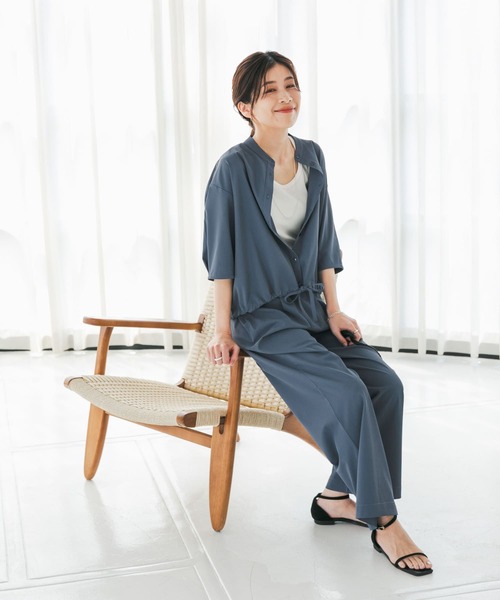 『仁村紗和さん着用』『UR TECH』サマシェアドロストブラウス　オフホワイト 仁村紗和さん着用』『UR TECH』サマシェアドロストブラウス[DRA5