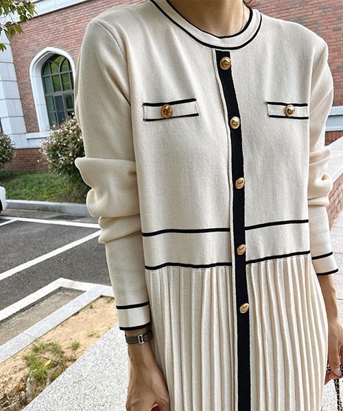 「La-gemme」 ニットワンピース フリー ホワイト レディース_画像3