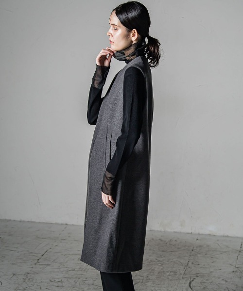 「la.f…」 ノーカラーコート 7号 ベージュ レディース_画像5