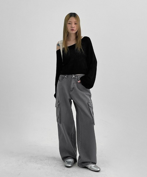 ★BLACKUP★ ウォッシュドコットンカーゴパンツ MADE] クリフコットンカーゴパンツ - BLACKUP | 60% - アジア