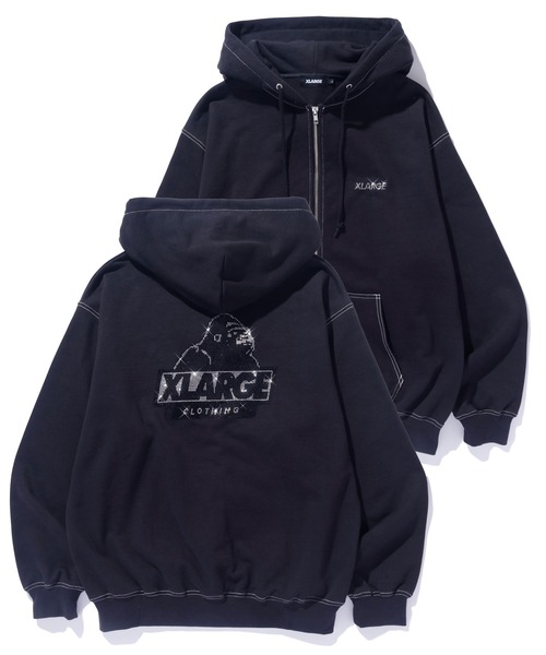 X-LARGE ジップパーカー M XLARGE 「XLARGE」 ジップアップパーカー M ブラック メンズ