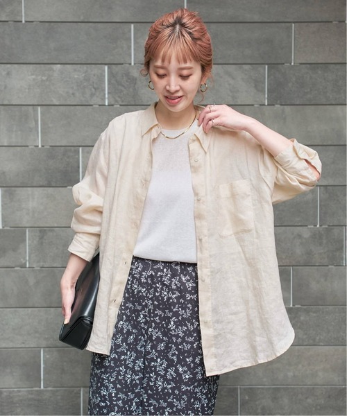 ウツボちゃんです★RELAXED FIT リネンストライプ Revo./レボ】Relax Fit /リラックスフィット /Sheer Jacquard