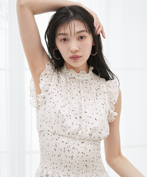 新作新品タグ付き　スナイデル♡ ノースリーブプリントワンピース SNIDEL ワンピース ノースリーブプリントワンピース : ZOZOTOWN