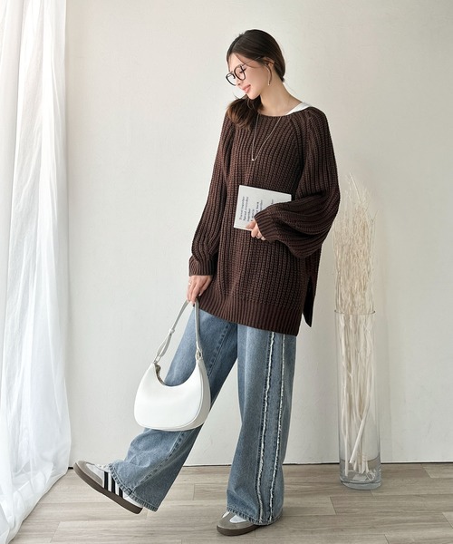 古着 THE BEENE BAG ニットセーター レディースL相当 /eaa506316 classicalelf（クラシカルエルフ） ニット セーター 後ろ姿まで抜け感