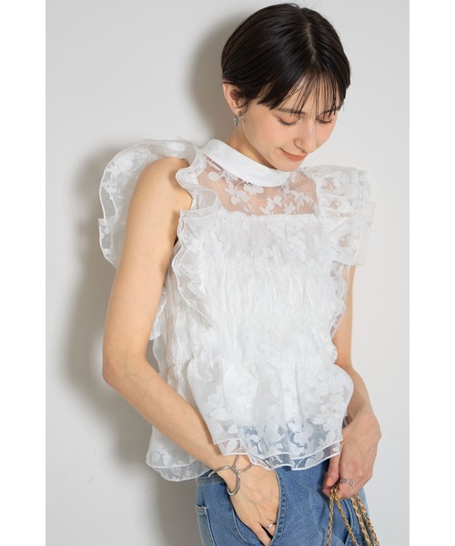 ブラウス シャツ シャーリングシアーブラウス レディース