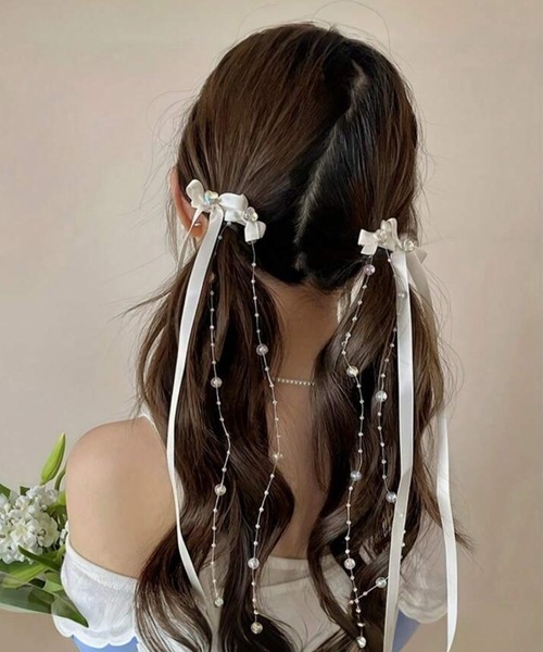 パールリボン型ヘアクリップ FUNALIVE（ファンアライブ） ヘアクリップ 入学式 liberty select