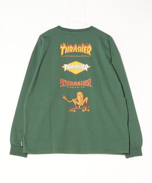 「THRASHER」 長袖Tシャツ LARGE ホワイト メンズ