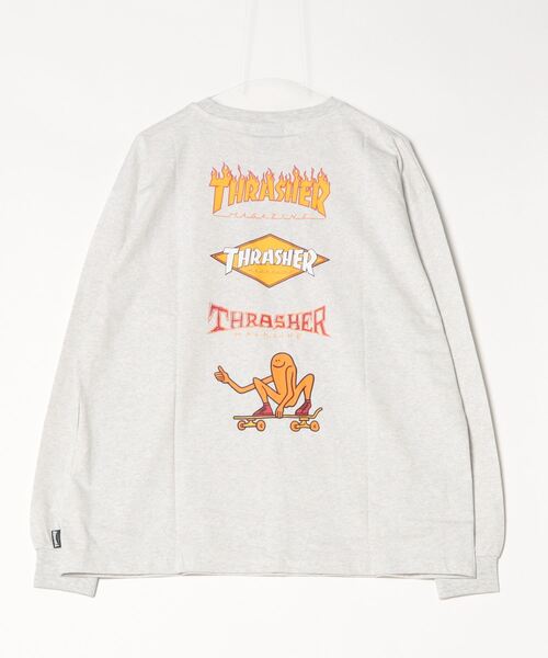 「THRASHER」 長袖Tシャツ LARGE ホワイト メンズ
