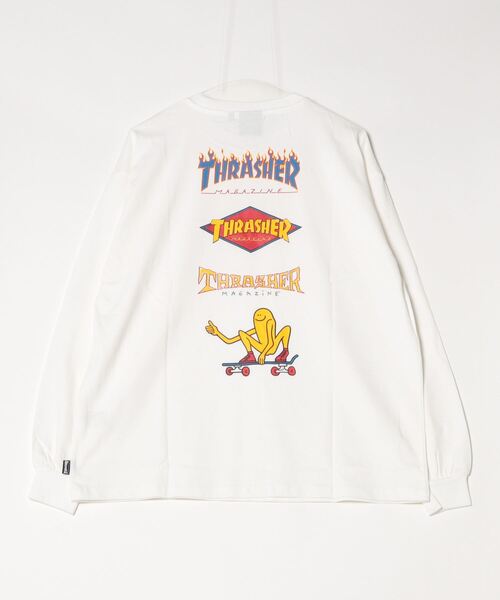 「THRASHER」 長袖Tシャツ LARGE ホワイト メンズ