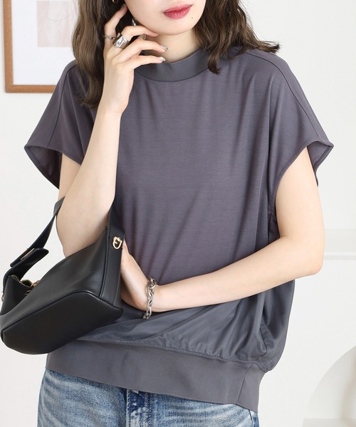 tシャツ EGLANTINE 切り替えコクーンカットソー レディース