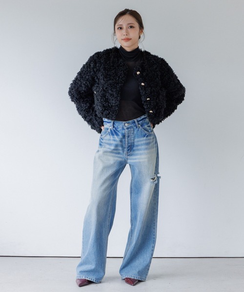 ジャケット ノーカラージャケット poodle no-collar jacket（プードル