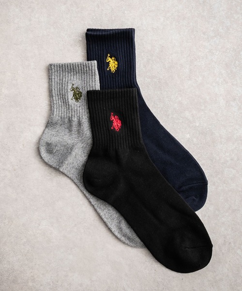 U.S. POLO ASSN.（ユーエスポロアッスン） 靴下 ワンポイントロゴ刺繍3