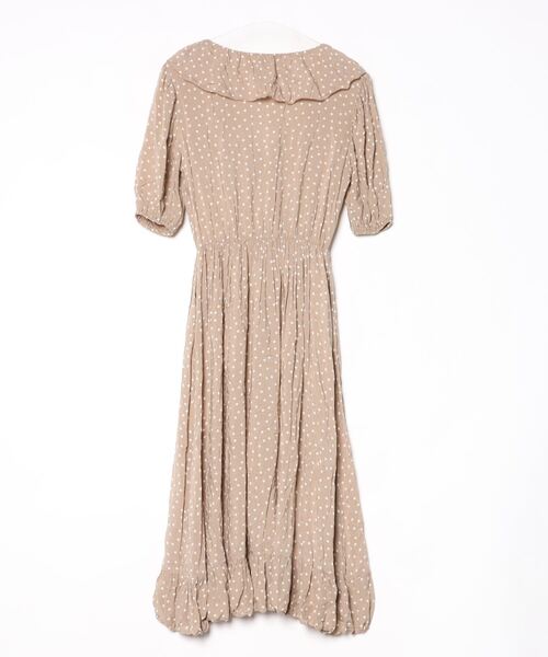「HONEY MI HONEY」 ドット柄半袖ワンピース FREE ベージュ レディース_画像2
