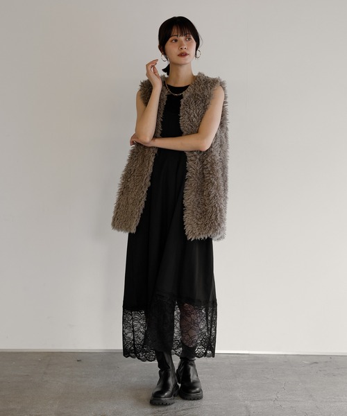 shetila（シェティラ） ベスト ジレ 大人カジュアルに合う、プードル