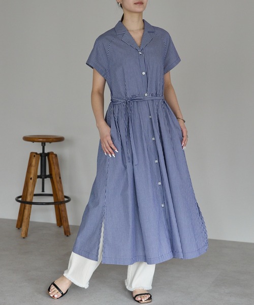 「PREFERIR」 半袖ワンピース LARGE ブラック レディース_画像4