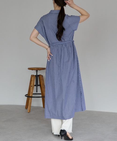 「PREFERIR」 半袖ワンピース LARGE ブラック レディース_画像6