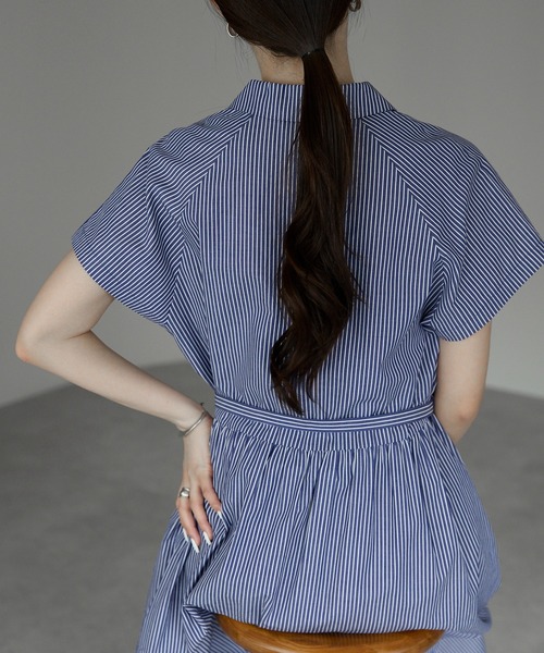 「PREFERIR」 半袖ワンピース LARGE ブラック レディース_画像7