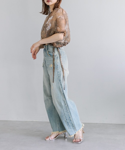 「mystic」 半袖ブラウス FREE ブラウン レディース_画像5