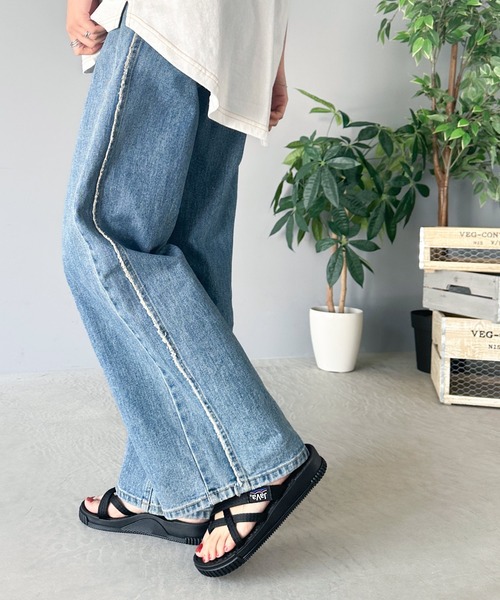 「Java」 フラットサンダル 24.0cm ブラック レディース_画像5