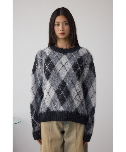 AZUL BY MOUSSY(アズールバイマウジー) ニット セーター アーガイル AZUL BY MOUSSY(アズールバイマウジー) ニット セーター アーガイル
